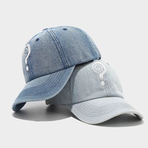Gorra de Béisbol de Mezclilla con Diseño de Signo de Interrogación, Estilo Urbano para Hombres y Mujeres, Gorras de Béisbol Curvas para Exteriores - Product Image 3