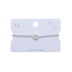 Bracelet en acier inoxydable Acero, 1 cm, pendentif lettre M simple face, bijoux minimalistes pour femmes, accessoire de mode - Product Image 2