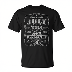 Camiseta vintage de julio de 1965, regalo de cumpleaños número 60 para mujer, diseño retro, piezas originales perfectamente envejecidas - Product Image 2