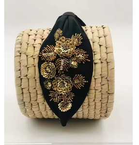 Diademas bordadas a mano con brillo blanco de calidad de exportación con ajuste acolchado suave fácil de usar con cuentas a mano - Product Image 3