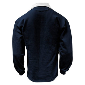 Custom Vintage Rugby Shirt Heren Genaaid Streep Lange Mouw Rugby Sport Polo Stijl Rugby Shirt Voor Heren Jersey - Product Image 5