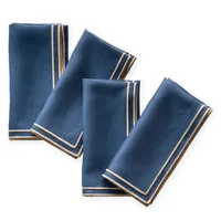 Version personnalisable adaptée aux mariages, aux hôtels et à un usage domestique, avec des serviettes en lin brodées à bordure dorée carrée