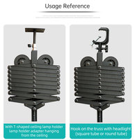 Support de pantographe à force constante de type U pour éclairage de scène de studio, longueur réglable, capacité de charge de 3 à 12 kg