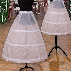 En gros Jupons de mariée coupe trapèze <span class=keywords><strong>1</strong></span> couche 3 cerceaux 100% Polyester Teint uni Échantillon disponible en 7 jours En stock Mariage - Product Image 1