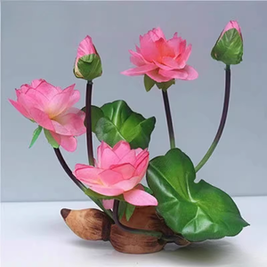 Plantas Acuáticas Artificiales, Flores de Loto de Plástico, Decoración para Acuarios de 13-20 cm, Adorno para Peceras Domésticas - Product Image 4