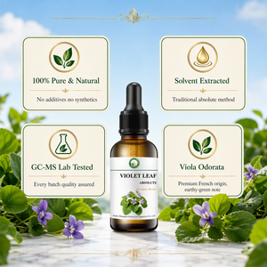 Assoluta di Foglie di Viola Premium (Viola Odorata) Testata GC-MS, Profumo Verde Naturale Fresco e Puro per la <span class=keywords><strong>Profumeria</strong></span> di Alta Qualità - Product Image 1