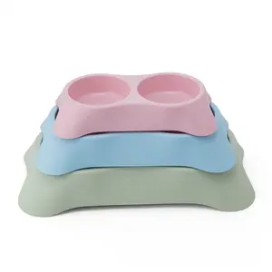 Hersteller Großhandel Pet Dog Bowl Bambus faser Bogen Multi color Height ening Neck Guard Hunde bogen Katzenfutter Schüssel Wasserschale