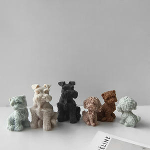 Moule en silicone pour bougie d'aromathérapie <span class=keywords><strong>chiot</strong></span>, DIY, pour bougies animaux, chien Teddy, ornements en plâtre et résine - Product Image 2