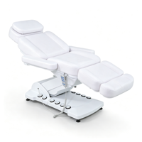 Lit de beauté chauffant électrique à 4 moteurs, fauteuil de traitement facial réglable, commande au pied, lit de massage électrique pour salon, spa, clinique