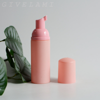 Emballage cosmétique en gros de 5 ml à 60 ml, flacon en mousse rose givré / compte-gouttes / épaule plate en verre, huile essentielle, soin de la peau du visage et du corps