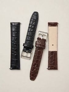 Correa de Reloj de Cuero de Becerro con Grano de Cocodrilo Repujado, Suave y de Primera Calidad, en Varios Colores, con Forro de Nubuck Suave, Disponible en Todas las Tallas - Product Image 2