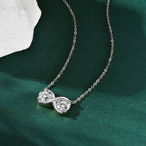 Direkt verkauf Nische Trendy Pass Diamond Tester 2 Karat Moissan ite 925 Sterling Silber Infinity Schmuck Anhänger Halskette - Product Image 2