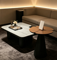 Ensemble de meubles de salon de luxe, table basse irrégulière en travertin, table d'appoint pour appartement, hôtel, design moderne personnalisé