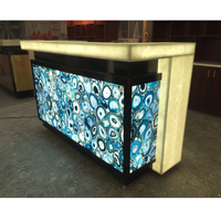Agate naturelle/pierre d'onyx LED I Shape Cafe Bar Comptoir Design Incroyable Villa et Hôtel Cuisine Bar Meubles