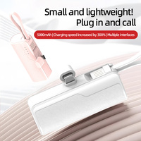 Promotion certifiée Mini 5000 Mah Power Banks Câble intégré Chargeur mobile Vente en gros 5000 mah Batterie Power Bank pour iPhone