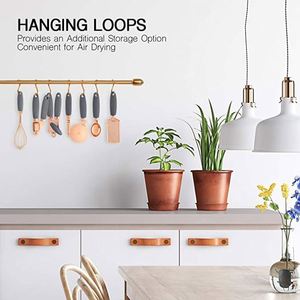 7 Pcs <b>Kitchen</b> Gadget Set <b>Copper</b> Coated Stainless Steel <b>Utensils</b> with Handles - Product Image 5