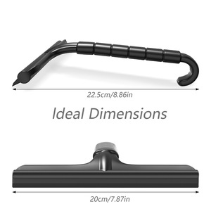 Escobilla de silicona negra de una pieza para limpiar puertas de vidrio de baño, cocina, coche y ventanas, con soporte. - Product Image 3