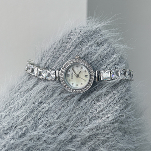 Montre à quartz pour femme CILOA, bracelet en strass, cadran rond, bracelet à maillons en cristal, cadeau, bijoux - Product Image 3