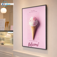Affiche lumineuse LED personnalisée, panneau mural en acrylique avec cadre en aluminium rétroéclairé, signalétique pour restaurant, café, publicité
