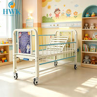 Lit d'hôpital pour enfants à double manivelle, articulation manuelle, matelas médical en mousse pour unité de thérapie et de récupération pédiatrique