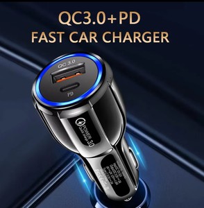 Adaptador de coche LED inteligente QC3.0 PD3.0 de carga rápida dual para teléfonos iPhone Android <span class=keywords><strong>c</strong></span>ámaras relojes inteligentes (venta al por mayor - Product Image 2