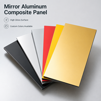 Panneau composite en aluminium Alucobond moderne, couleur miroir, antistatique, léger, pour la construction de murs extérieurs
