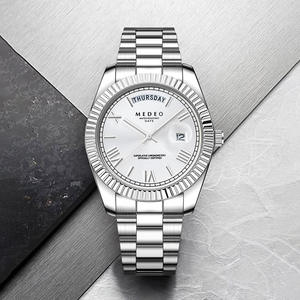 Nuovo Orologio da Polso di Lusso da Uomo con Cinturino in Acciaio Inossidabile, Impermeabile, al Quarzo, Finitura Oro, Argento, Oro Rosa, Stile Antico Sportivo in Lega - Product Image 2