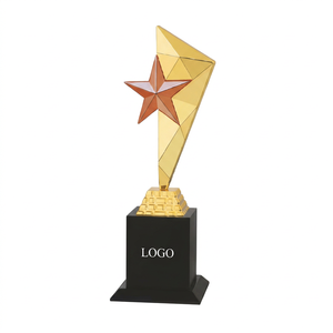 Trofeo de Metal Fundido a Presión Golden Star Modelo 669 con Impresión UV, Portátil, Duradero, Grabado con Láser para Actividades Promocionales - Product Image 1