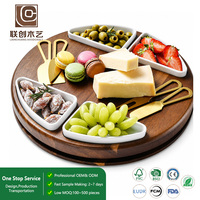 Plateau à fromages Lazy Susan avec base rotative pour servir fromages, charcuterie et apéritifs à la maison et lors des dîners
