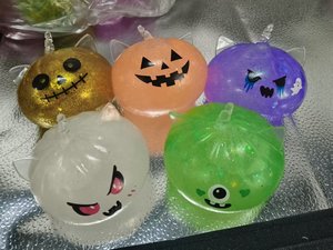 Jouet Squishy Chat Citrouille d'Halloween Pailleté à Presser Anti-Stress Sensoriel Nouveauté Fidget pour Soulager l'Anxiété - Product Image 2