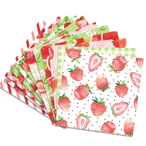 WW009 kertas Scrapbook pola stroberi kertas kerajinan dekoratif buah untuk pembuatan kartu dekorasi Album foto - Product Image 1