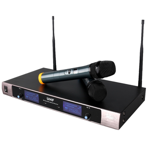 Professionnel <span class=keywords><strong>Micro</strong></span> Sans Fil VHF Système Double Portatif <span class=keywords><strong>Micro</strong></span> Karaoké <span class=keywords><strong>2</strong></span> Canaux Sans Fil Mike Récepteur - Product Image 1