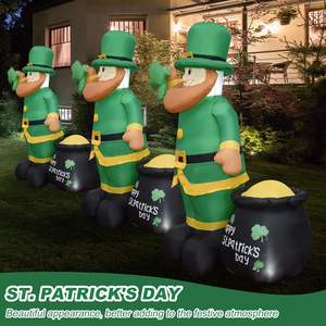 Personnalisation d'usine 6ft Giant Green Leprechaun Décorations extérieures gonflables pour la Saint-<span class=keywords><strong>Patrick</strong></span> et la fête irlandaise Leprechaun - Product Image 4