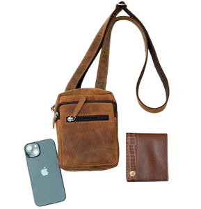 Bolso Bandolera de Cuero Genuino Vintage para Hombre, Maletín de Negocios, Bolso Cruzado de Viaje, Elegante Bolso Mensajero de Oficina con Cartera - Product Image 4