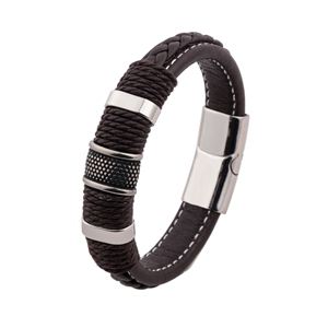Bracciale Punk in Pelle PU per Uomo con Chiusura Magnetica in Acciaio Inossidabile, Bracciali Avvolgenti alla Moda, Bracciali in Pelle Intrecciata - Product Image 5
