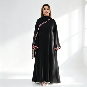 Robes pour femmes Loriya, vêtements islamiques, <span class=keywords><strong>robe</strong></span> <span class=keywords><strong>d</strong></span>écontractée, dentelle florale, nouvelle abaya douce en Nida, <span class=keywords><strong>robe</strong></span> musulmane pour femmes, <span class=keywords><strong>hijab</strong></span> assorti - Product Image 4