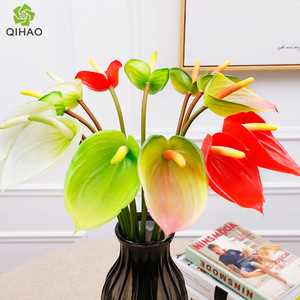 Fleur d'Anthurium Artificielle QIHAO en Soie, Haute Simulation, Décoration Maison, Accessoires de Mariage, Rouge Vif, Blanc, Vert, Rose - Product Image 3