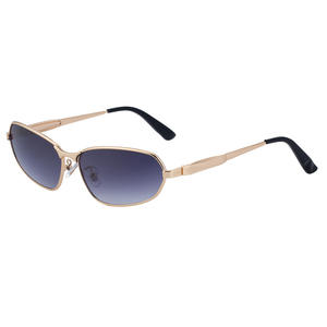 Nuevas gafas de sol estilo europeo con forma de ojo de gato para mujer, montura metálica, protección UV400, clase 2, con caja de embalaje - Product Image 3