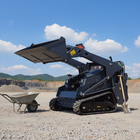 Mini-chargeuse compacte V1100 de 0,5 tonne, diesel EPA 24,4 CV, sur chenilles, avec moteur et pompe, pour le transport de débris de démolition