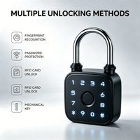 Glomarket Tuya Ble Smart Lock, cadenas intelligent avec empreinte digitale, mot de passe, carte à puce, en alliage d'aluminium, pour casier