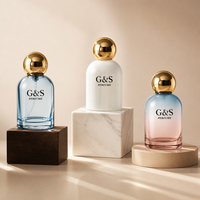 Flacon de parfum vide en verre personnalisé de 50 ml avec bouchon à bille, vaporisateur de luxe pour marque cosmétique