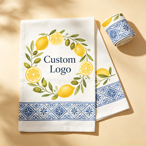 Serviettes de cuisine blanches personnalisées avec logo imprimé, durables, pour restaurant et nettoyage domestique - Product Image 2
