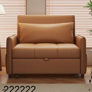 Sofá cama <span class=keywords><strong>individual</strong></span> moderno, sala de estar de tela futón convertible para, sofá cama <span class=keywords><strong>plegable</strong></span> extraíble - Product Image 2