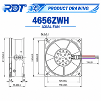4656ZWH AC Axiallüfter 230VAC 120mm 12038 Feuchtigkeitsgeschützter Hochgeschwindigkeits-Metallflügel Inverter-Schrank-Belüftungsersatz