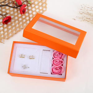 <span class=keywords><strong>Emballage</strong></span> personnalisé de luxe <span class=keywords><strong>pour</strong></span> la Saint-Valentin, anniversaire, mariage, boîte cadeau en <span class=keywords><strong>carton</strong></span> avec fenêtre transparente, rose à l'intérieur - Product Image 3