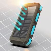 Prix usine 20000mAh Haute Capacité Portable Banques D'énergie Solaire Chargeur Solaire Universel avec Boussole pour Voyage Camping Randonnée