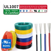 Kabel Kawat Tembaga Berlapis Timah PVC UL1007 Khusus Industri untuk Sambungan Elektronik, Pengkabelan Internal 14-30 AWG