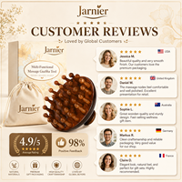 Masseur à vibrations multi-points KOSEN en bois de hêtre naturel, avec brosse à coussin d'air pour la relaxation du corps et des méridiens