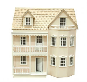 Maison de poupée en bois miniature pour enfants, jeu de simulation, échelle 1:12, chalet, jardin, château, maison de poupée à monter soi-même - Product Image 2