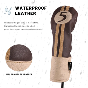 Housse <span class=keywords><strong>de</strong></span> tête <span class=keywords><strong>de</strong></span> club <span class=keywords><strong>de</strong></span> <span class=keywords><strong>golf</strong></span> personnalisée en cuir PU premium pour fairway (3 ou 5 clubs) – Housse <span class=keywords><strong>de</strong></span> tête <span class=keywords><strong>de</strong></span> <span class=keywords><strong>golf</strong></span> OEM personnalisable - Product Image 2